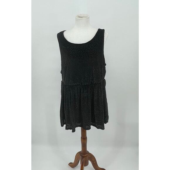 Torrid Black Burnout Velvet‎ Babydoll Tank Top Y2K Size 1X - Picture 1 of 7
